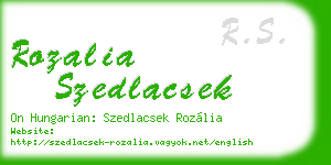 rozalia szedlacsek business card